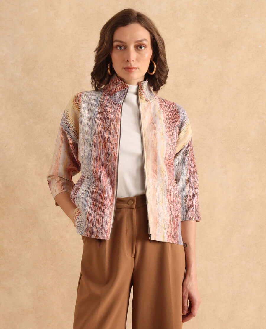 Printed Suede Jacket