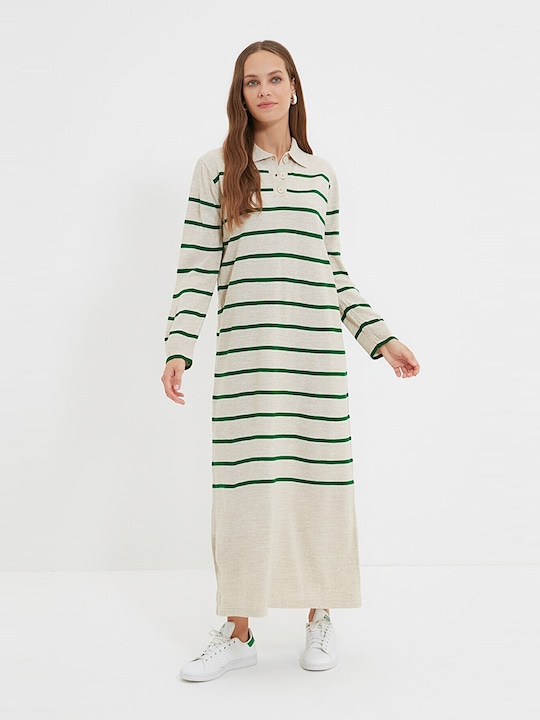 Striped Shirt Maxi Dress by Trendyol