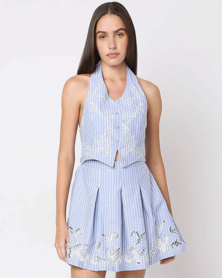 Striped Cotton Shift Dress by Vero Moda