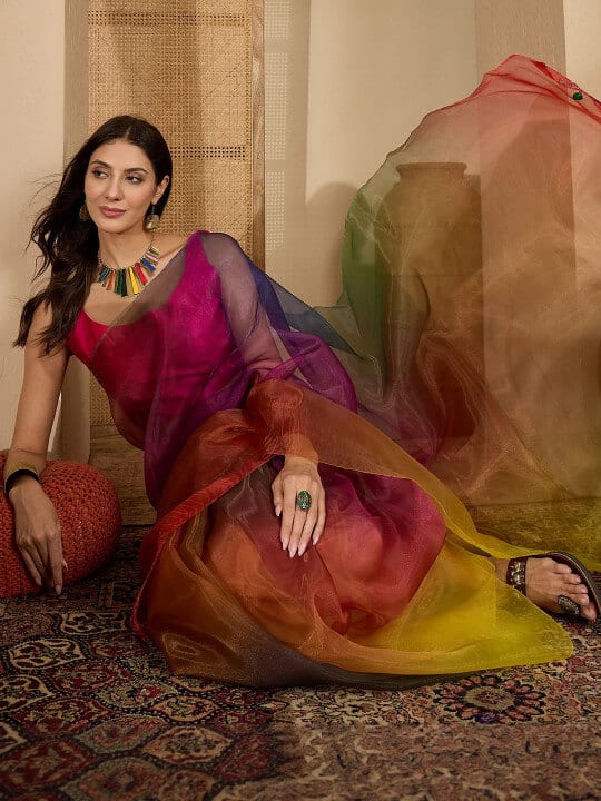 Ombre Organza Designer Saree by Sangria