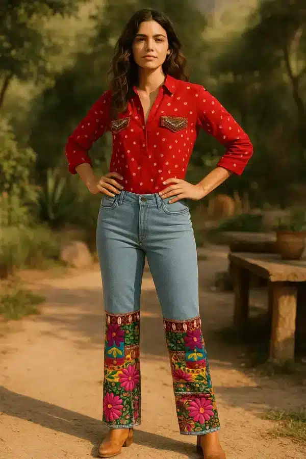 Floral Embroidered Banjara Jeans