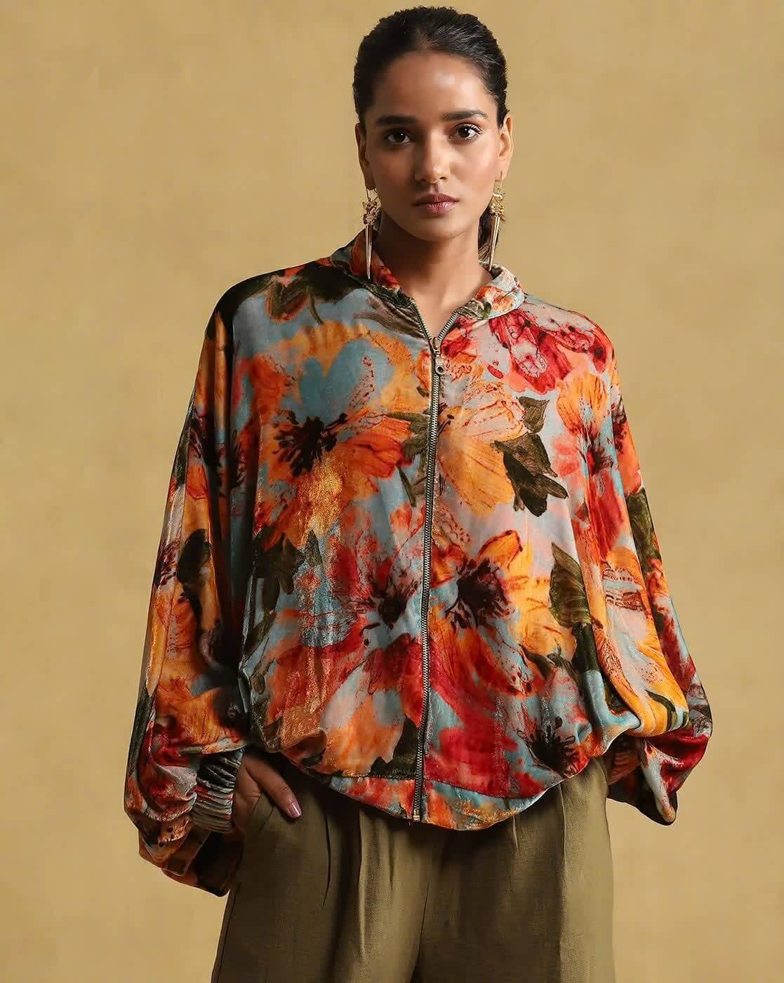 Floral Print Jacket by Ritu Kumar