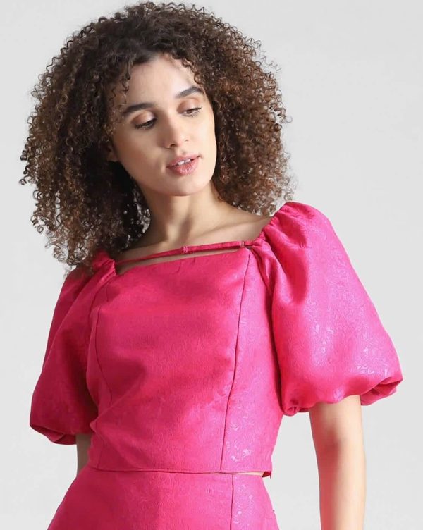 Floral Woven Slim Fit Top by Only