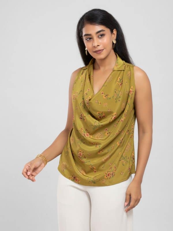 Green Cowl Neck Top by D’Almirah