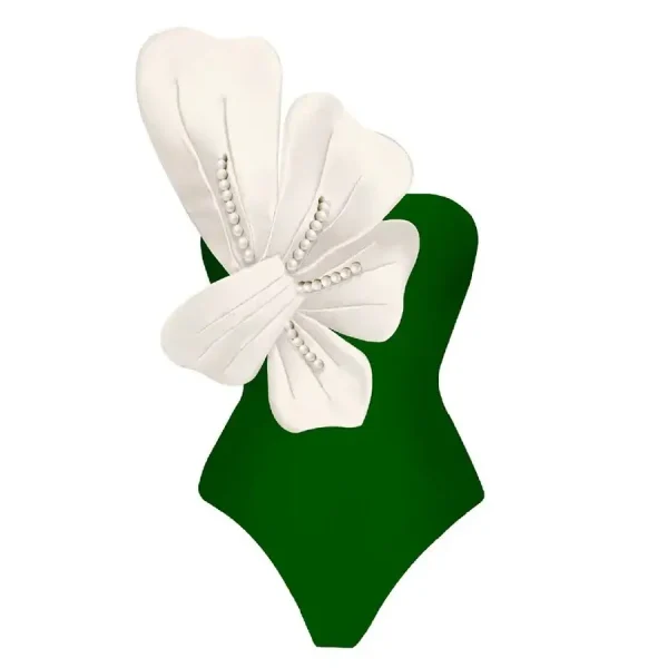 Swimsuit with Floral Applique by Miakee
