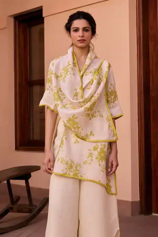 The Cassia Heena Floral Gauze Linen Cape
